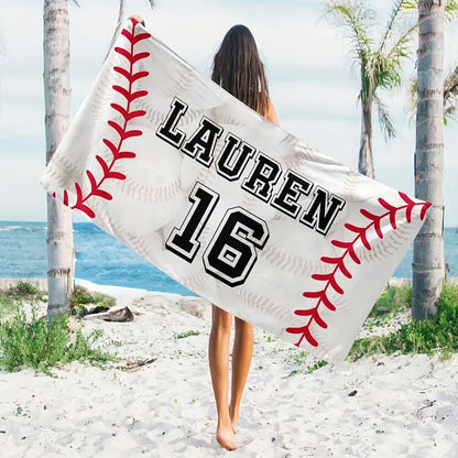 Themed Beach Towel - Personalized Name & Team Design-Customized Towel