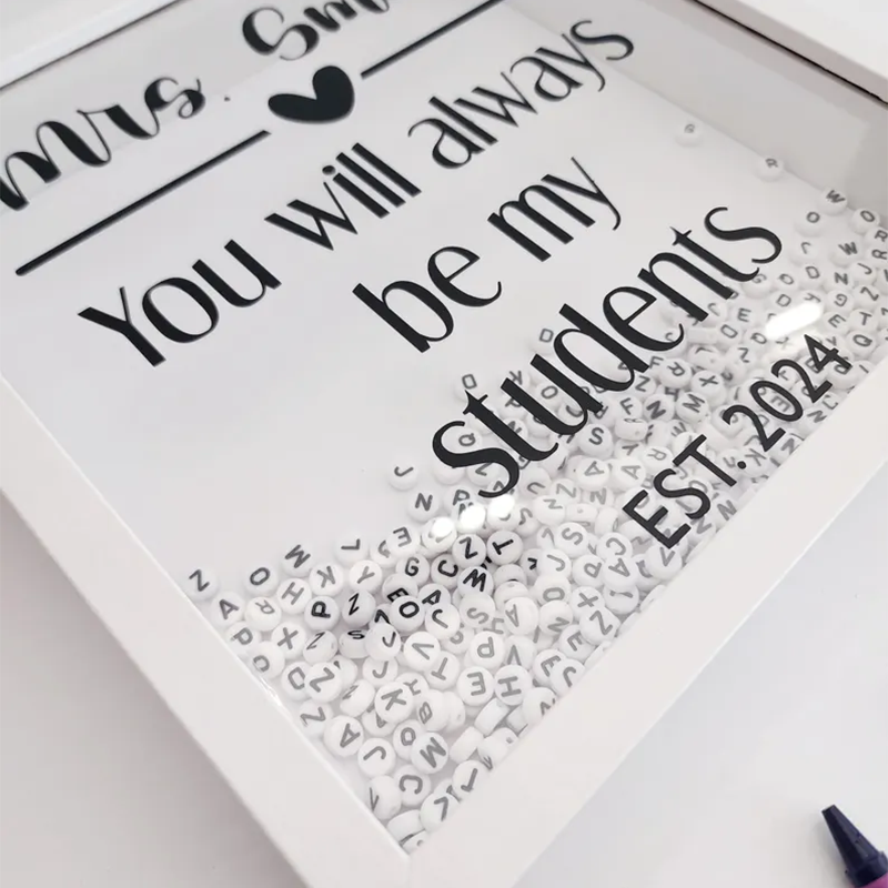 Teacher Impact Jar, Personalized Teacher Shadow Box, Student Memory Gift