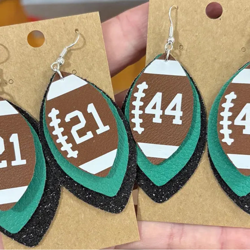 Football earrings, custom football earrings