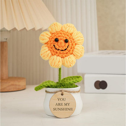 Personalized Gift for Mother ,Crochet Sunflower in Pot