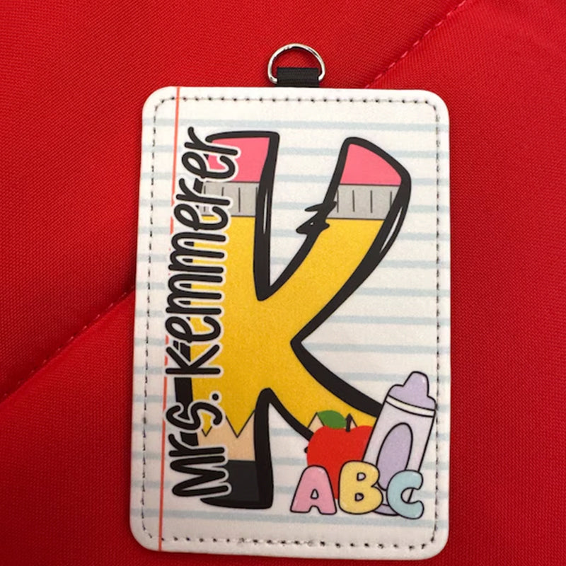 Custom Teacher ID Badge Holder, Personalized Badge Holder