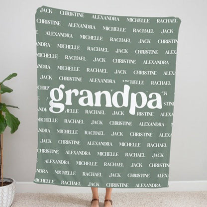 Grandma & Grandpa Blanket, Custom Name Blanket, Fleece