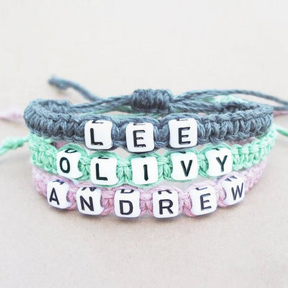Custom Hemp Bracelet  Personalized Name Word Bracelet