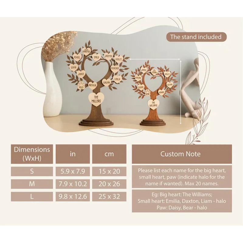 Personalized Free Standing Family Tree