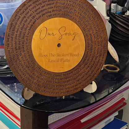 Custom Wooden Vinyl Decor, Personalized Wedding Song Lyrics Engraved,