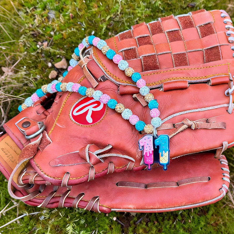 Custom Player Number Necklace| Youth Athlete Bling Drip