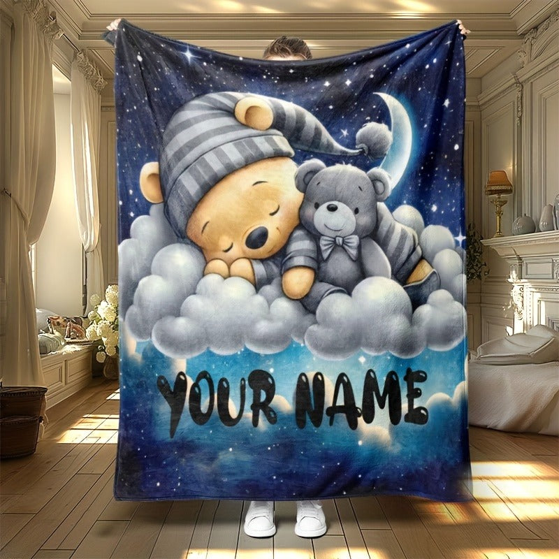 Print Flannel Throw Blanket - Cozy Hypoallergenic All-Season Quilt for Bed