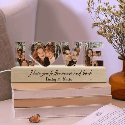 Personalized Couple Photo Collage Night Light, Custom Wedding Photo Gift, Anniversary Gift, Gift for Couple, Gift for Girlfriend Boyfriend