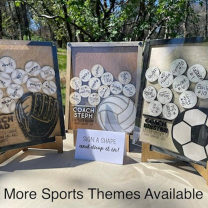 Custom Softball  Baseball  Volleyball Basketball  Soccer Coach Gift Drop Box Plaque