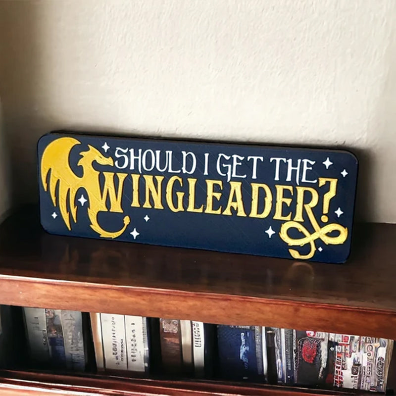 Get the Wingleader Fourth Wing Bookshelf Sign Book Decor