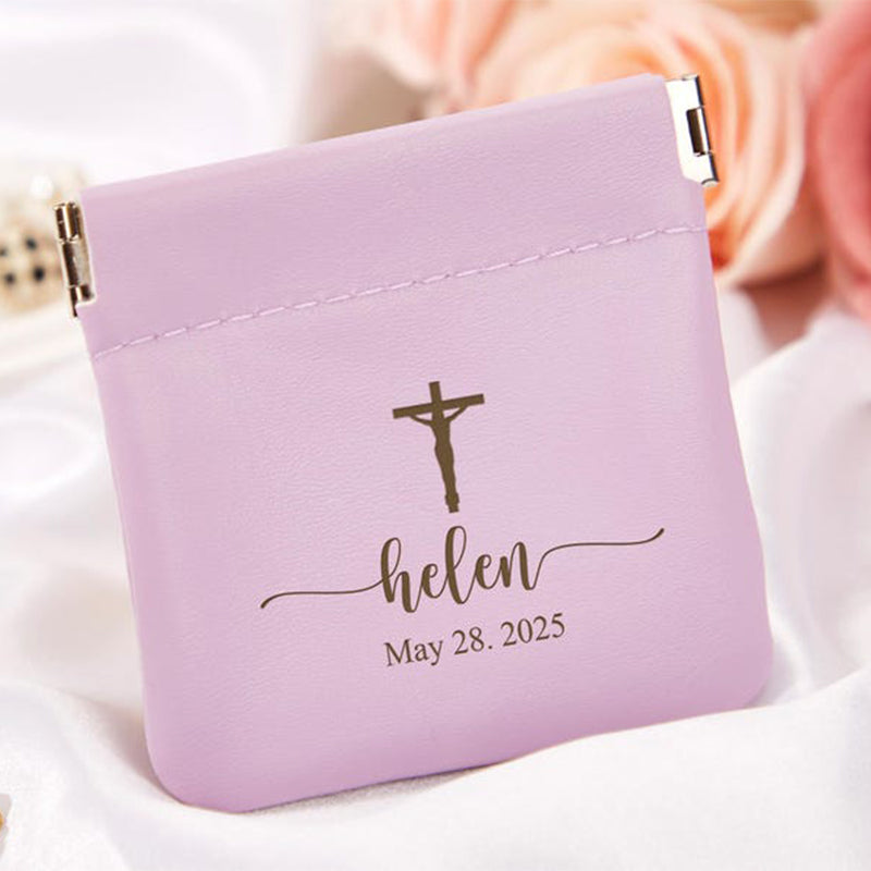 Personalized Leather Rosary Pouch,Perfect 1st Communion and Confirmation Gift