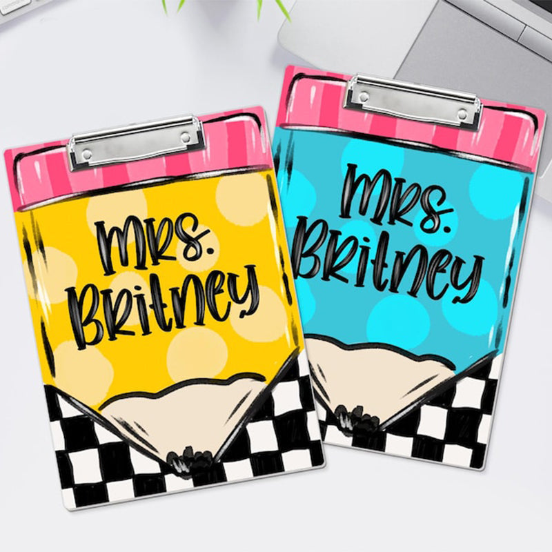 Personalized Teacher Clipboard, Custom Teacher Pencil Clipboard