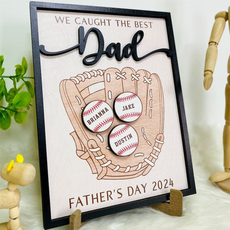 Personalized We Caught The Best Dad, Kid's Name Personalized Throwing Ball