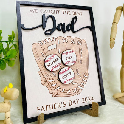 Personalized We Caught The Best Dad, Kid's Name Personalized Throwing Ball