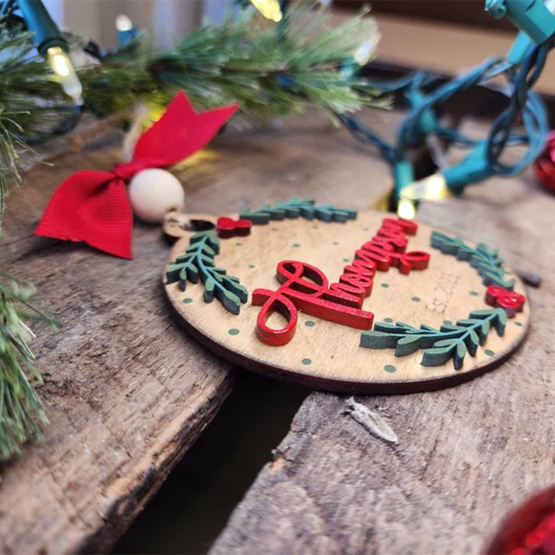 Personalized Farmhouse Family Name Christmas Ornament