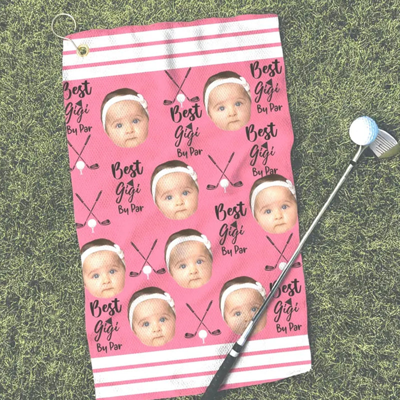 Custom Golf Towel With Kids Photo, Kids Golf Rag