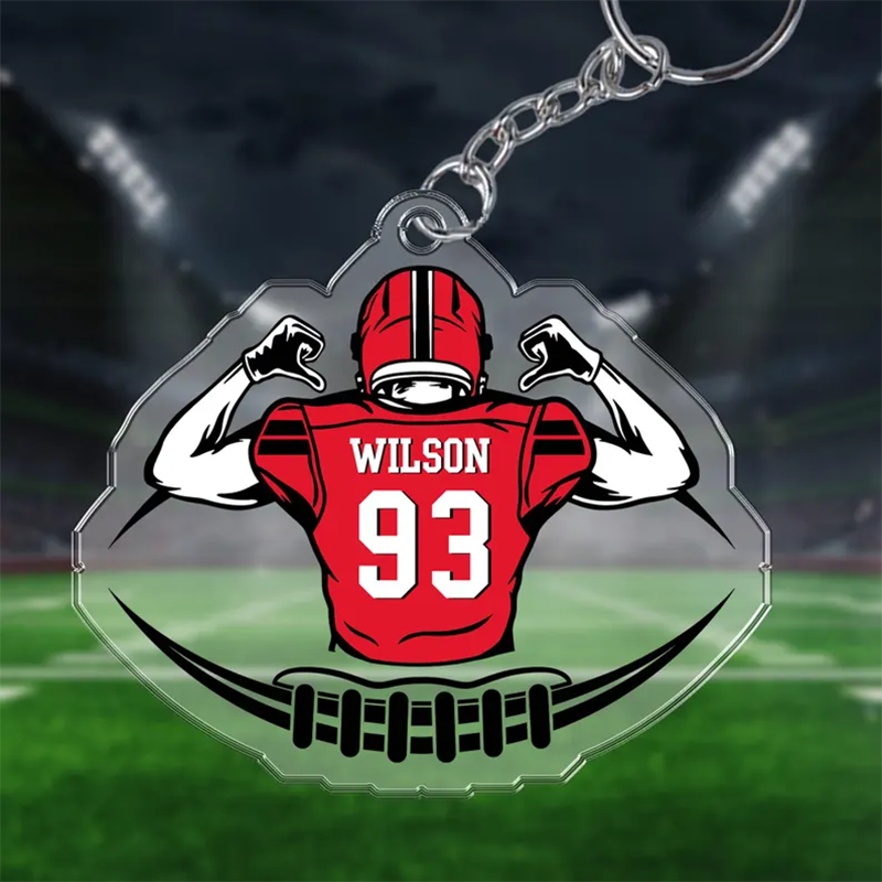 Personalized Football Bag Tag, Custom Name Keychain