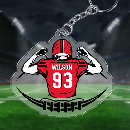 Personalized Football Bag Tag, Custom Name Keychain