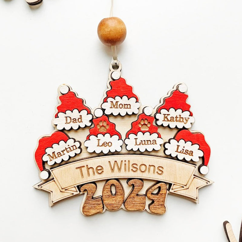 2024 Family Santa Hat Christmas Ornament