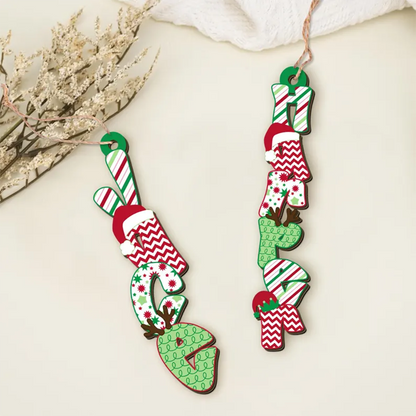 Custom Christmas Name Ornament: Reindeer Stocking Tag