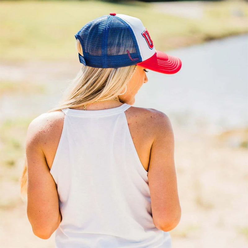 USA Patriotic Trucker Hat, Mesh Baseball Hat