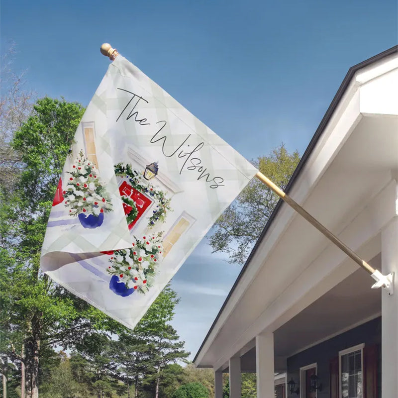 Custom Christmas Front Door Yard Welcome Home Sign Display Garden Flag