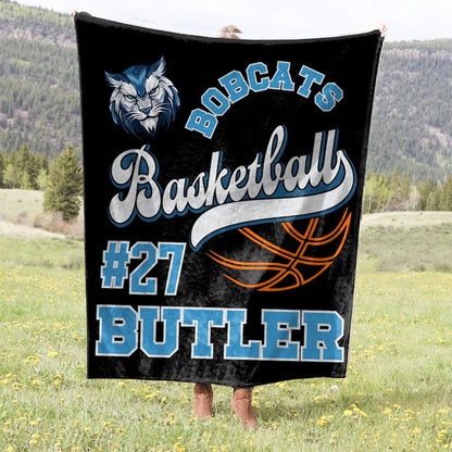 Basketball Blanket Personalized Senior Gift Custom Team Gift Name on Blanket
