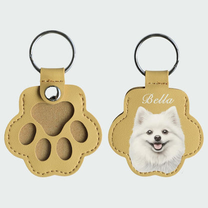 Personalized Pet Photo Keychain: Custom Dog Cat Memorial Fur Keepsake