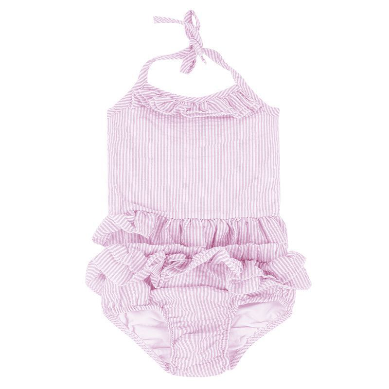 Seersucker Swimsuit, Monogram Swimsuit, Personalized Bathing Suit