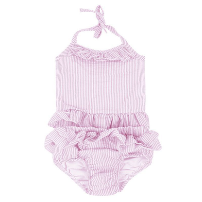 Seersucker Swimsuit, Monogram Swimsuit, Personalized Bathing Suit