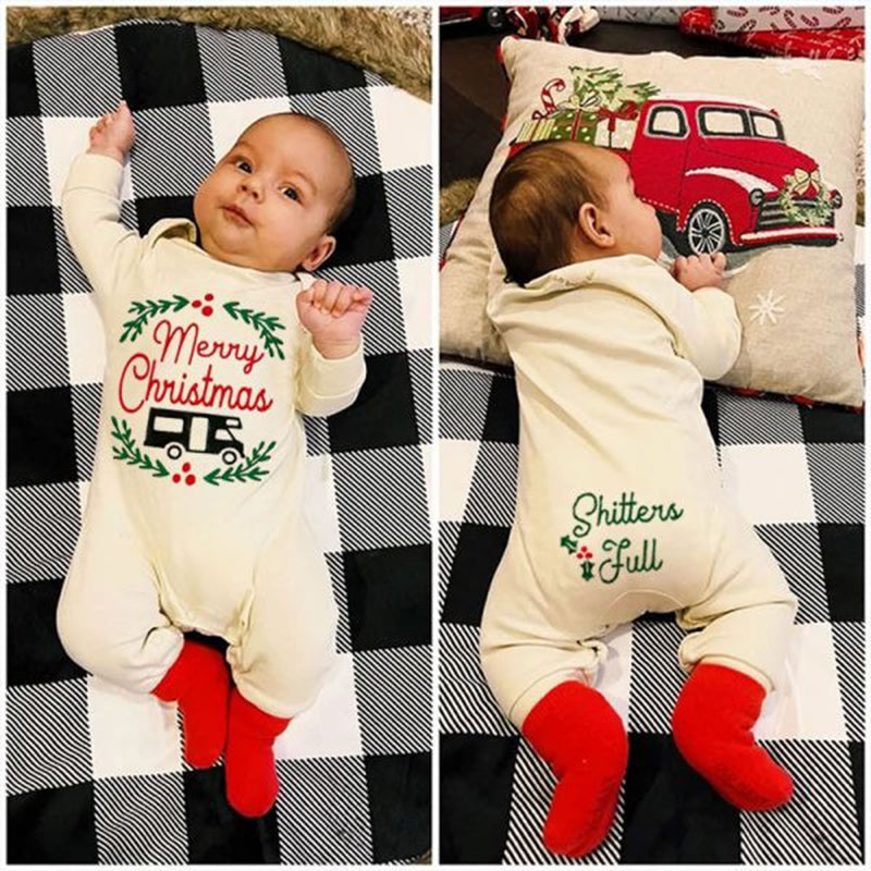 Merry Christmas Shitters Full Unisex Onesies, Ugly Christmas Baby Outfit