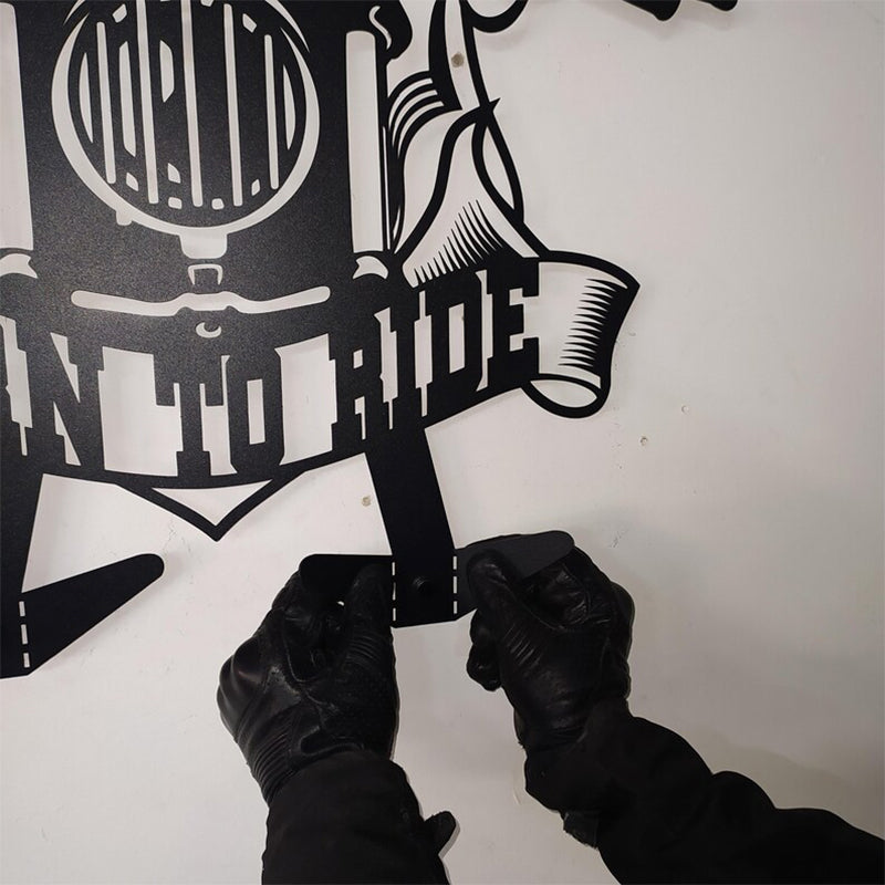 Custom Metal Motorcycle & Helmet Holder, Harley Davidson Gift