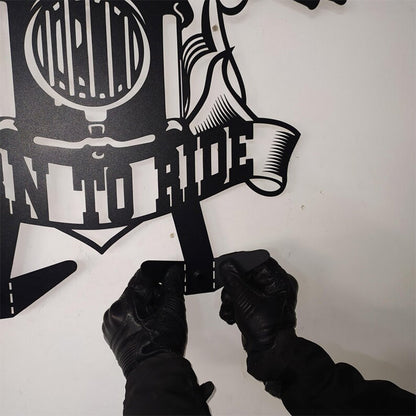 Custom Metal Motorcycle & Helmet Holder, Harley Davidson Gift
