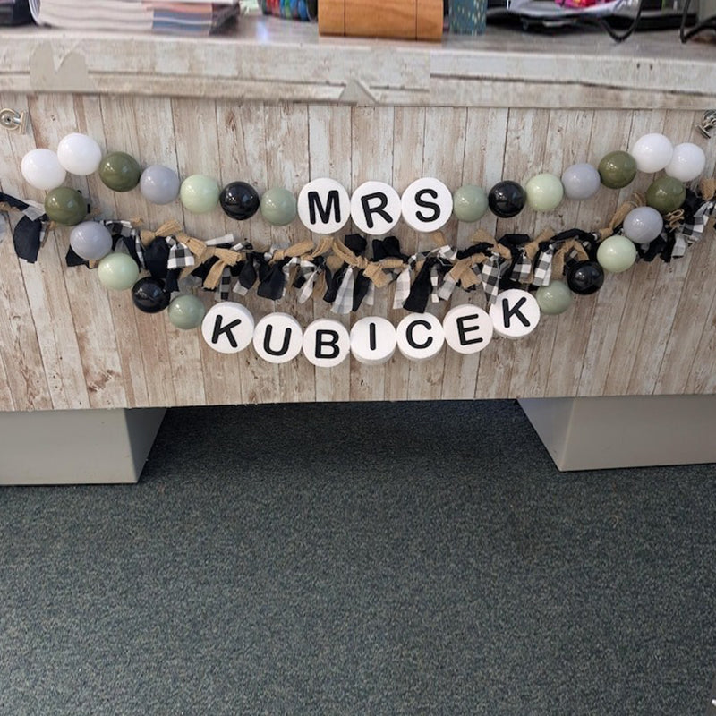 Personalized name garland classroom decor teacher name custom