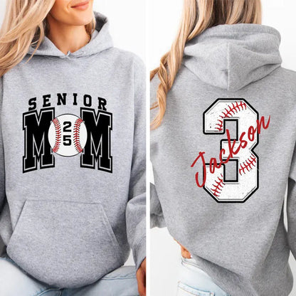 Senior Baseball Mom Sweatshirt, Personalized Baseball Gift for Mom