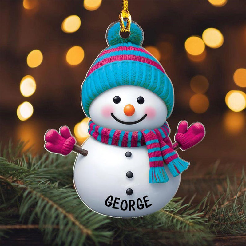Personalized Snowman Christmas Acrylic Ornament Set