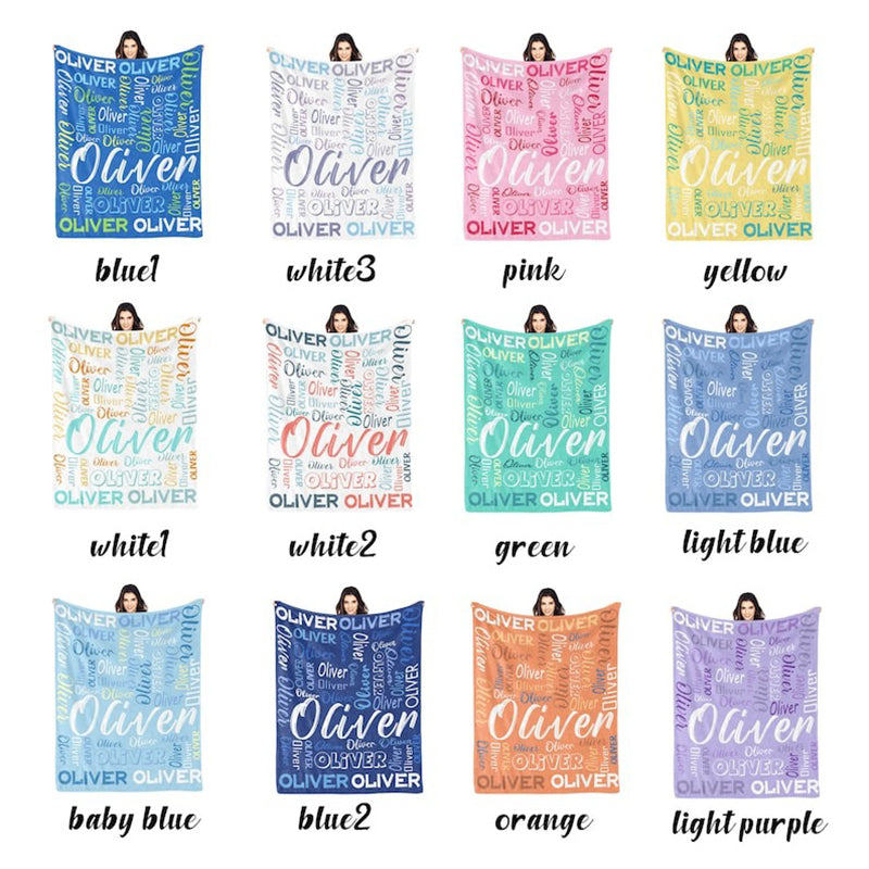 Custom Name Blanket, Personalized Flannel Name Blanket