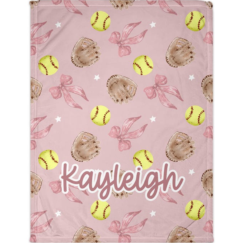 Customized Blankets  softball mat for girls