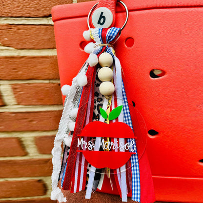 Teacher bag tassel charm, Teacher appreciation gift, End of year teacher gift