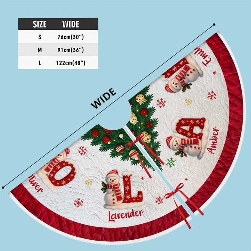 Personalized Christmas Tree Skirt, Custom Name Family Christmas Tree Skirts