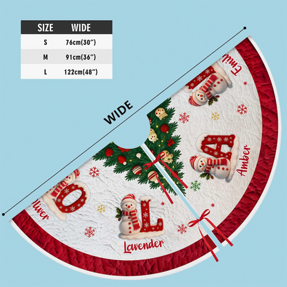Personalized Christmas Tree Skirt, Custom Name Family Christmas Tree Skirts
