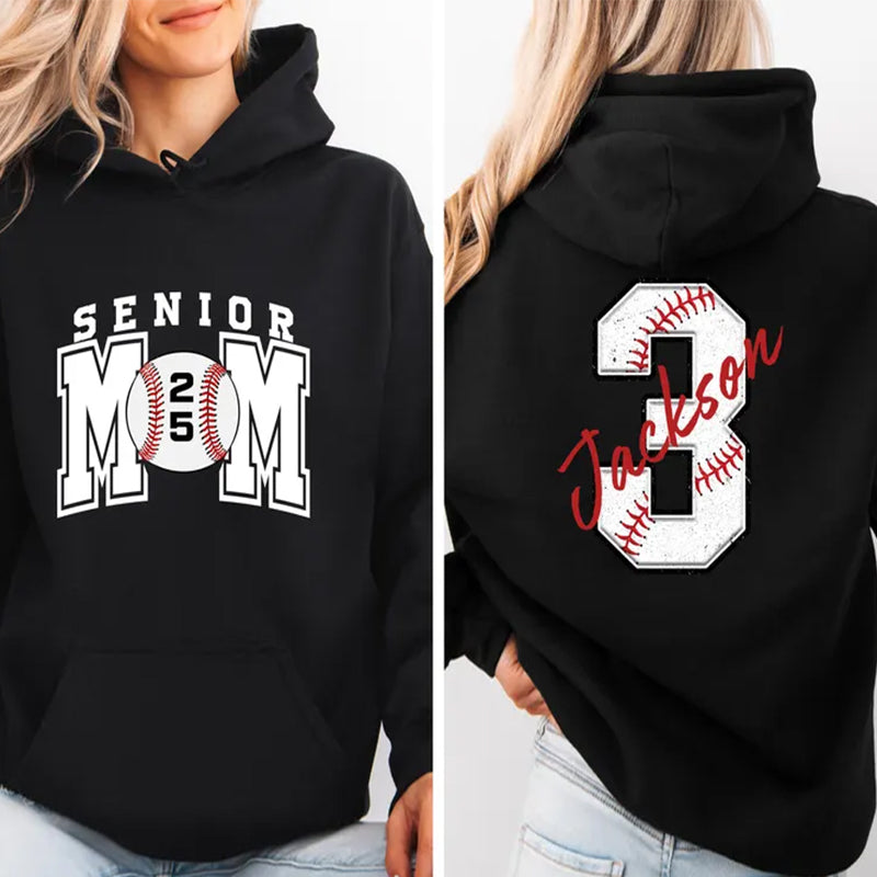 Senior Baseball Mom Sweatshirt, Personalized Baseball Gift for Mom