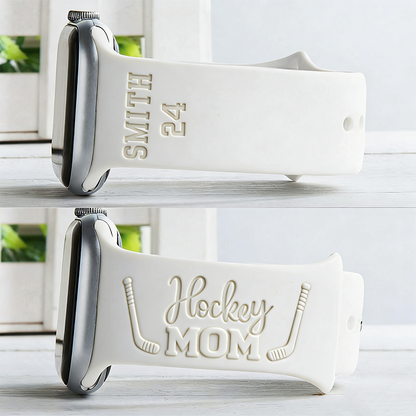 Custom Hockey Mom Gift With Player's Name & Number For Engraved Watchband
