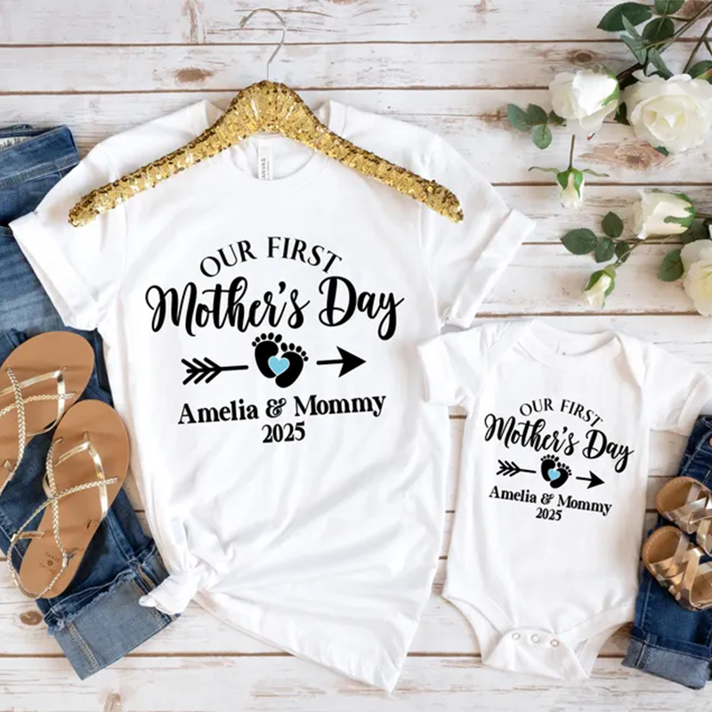 Personalised Matching Our First Mothers Day Shirt, 1st Mother Day Tee