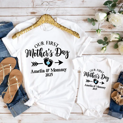 Personalised Matching Our First Mothers Day Shirt, 1st Mother Day Tee