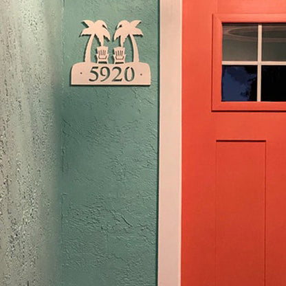House Number Plaque , Personalized Sign, Outdoor Decor, Coastal Themed Custom Sign