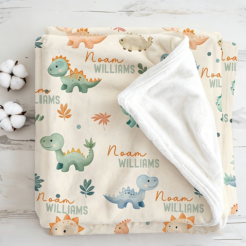 Personalized Dinosaur Baby Blanket
