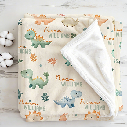 Personalized Dinosaur Baby Blanket