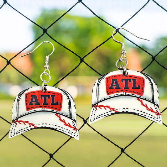 Baseball or Softball Hat Earrings, Baseball Earrings