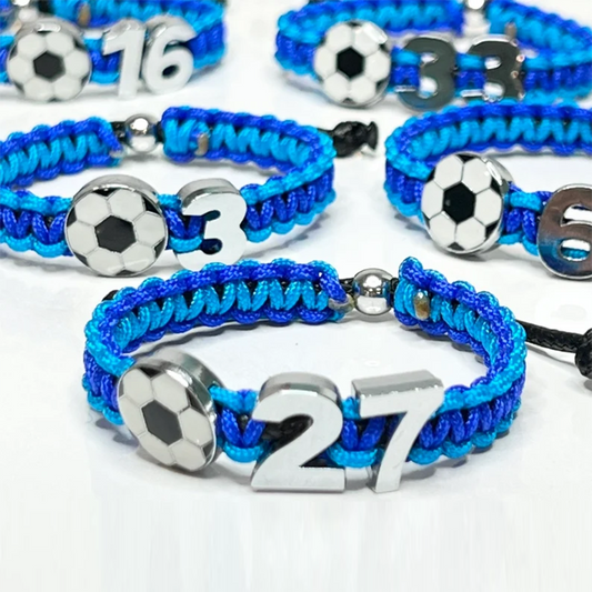 Customized sports team bracelet, adjustable cord